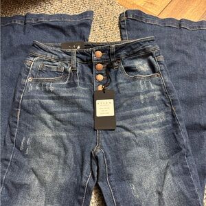 Risen Women's Blue Flare & Wide Leg Jeans